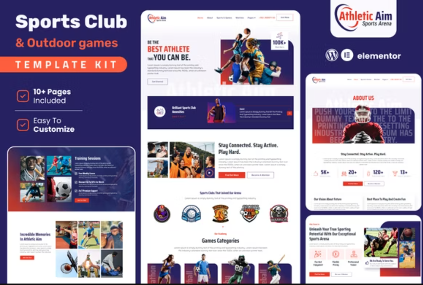 دانلود Athletic Aim کیت تمپلیت المنتور ورزشی