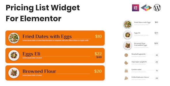 دانلود افزونه فهرست قیمت Pricing List Widget برای المنتور