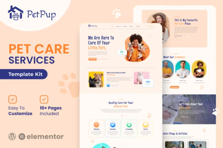 دانلود PetPup پت پاپ کیت تمپلیت المنتور